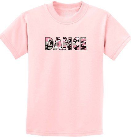 Dance Pink Camo Accent Kids Youth T Shirt Sizes 4 18  