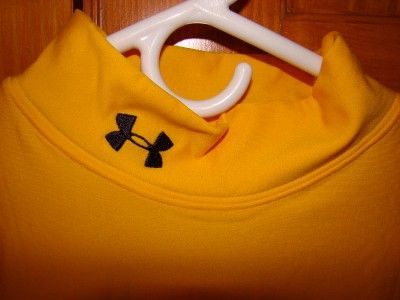 NWT UNDER ARMOUR MENS YELLOW COLD GEAR COMPRESSION MOCK NECK SHIRT XXL 