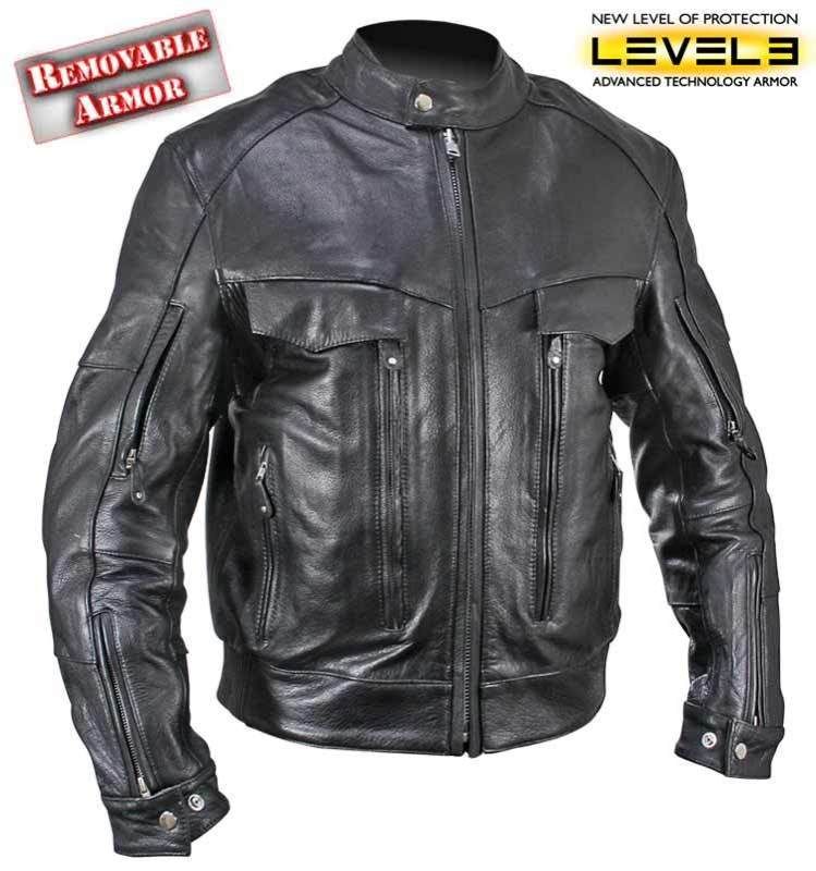 Bandit Buffalo Leather Cruiser Motorcycle Jacket 5XL BLACK  