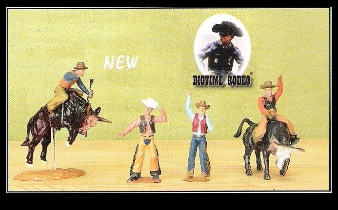 BULLRIDER ACTION SET of 4   Bulls Cowboys RODEO Bullriders Toy   Cake 