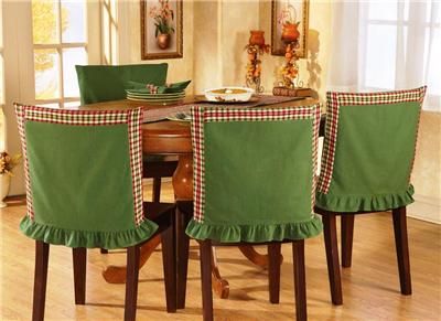 Country Red & Green Plaid Chair Back Covers  