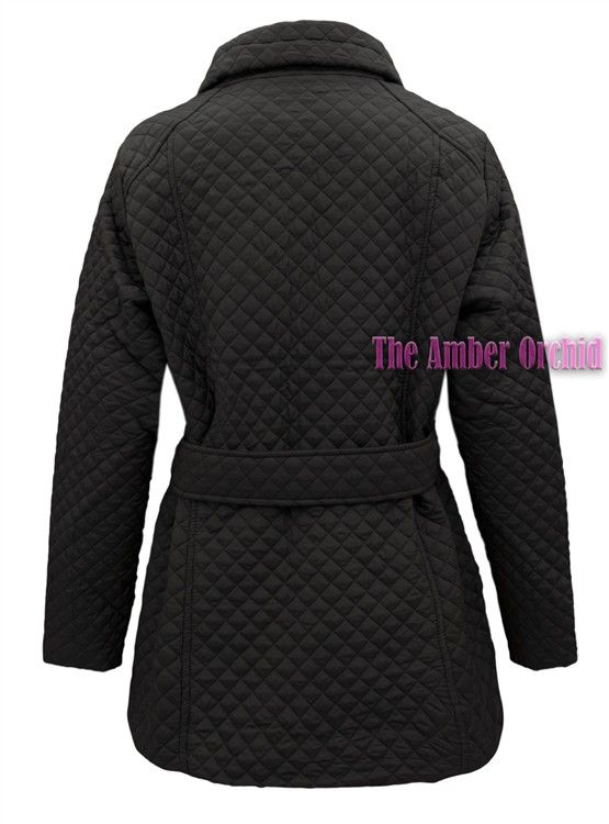 NEW WOMENS LADIES QUILTED PADDED ZIP BUTTON BELTED WINTER JACKET COAT 
