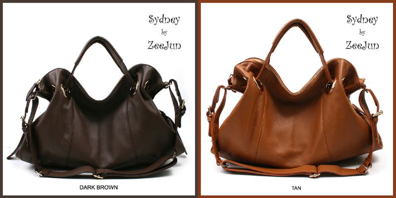 MADE IN KOREA] NEW Genuine Leather Shoulder Tote Hand Bag Purse 