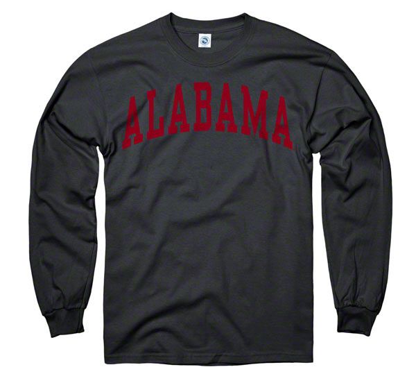 Alabama Crimson Tide Black Arch Long Sleeve T Shirt  