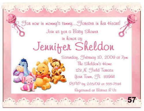 20 BABY WINNIE THE POOH BABY SHOWER INVITATIONS  