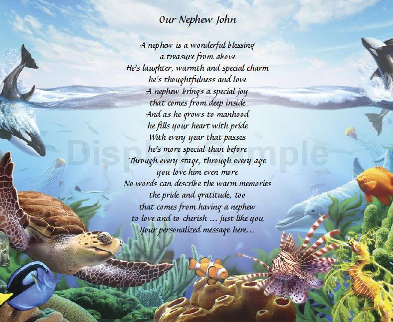   Poem For Nephew Birthday Or Christmas Gift Under The Sea Print  