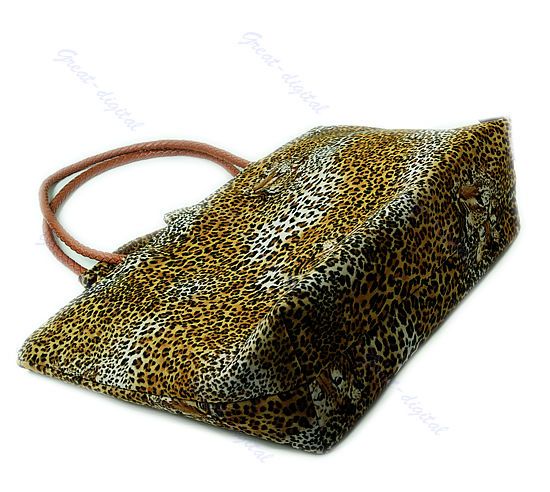 Women Lady Leopard Grain Print Design Handbag Single Shoulder Purpose 