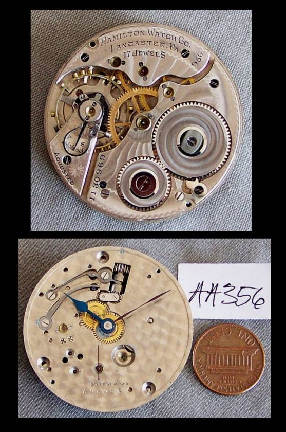 Hamilton 956 Pocket Watch Movement Only, 17 Jewels, U Fix,  