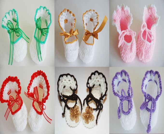 New Crochet Baby Girl Boy Socks Booties Newborn 0 9 M  