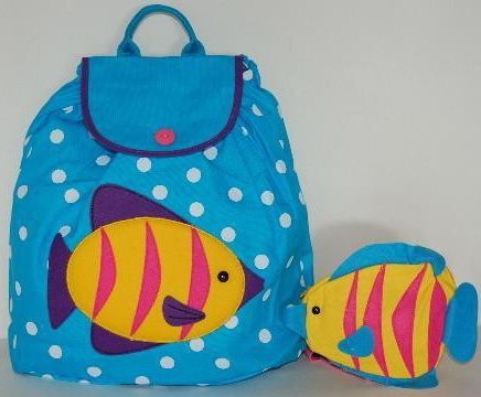 COLORFUL FISH BACKPACK & FREE MATCHING FANNY PACK   NEW  