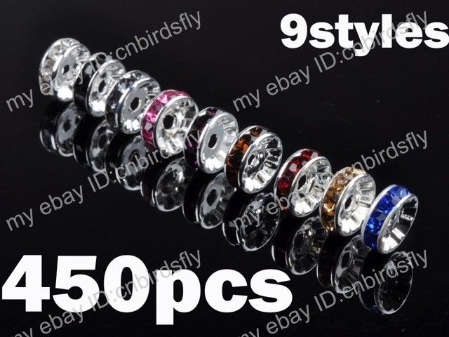   wholesale jewelry lots crystal rhinestone Rondelle spacer beads  