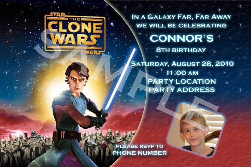 Star Wars Clone Wars Personalized Birthday Invitations & Party Favors 