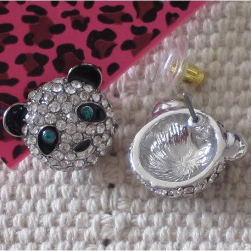 The listing is for 1pair NWT BETSEY JOHNSON SILVER TONE RHINESTONE 