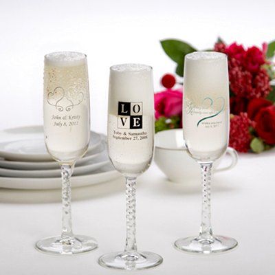 Personalized Champagne Wedding Flute Toasting Glasses  