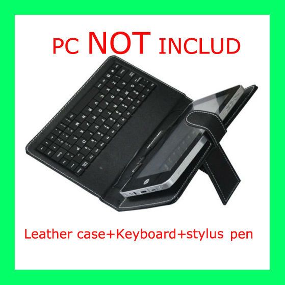   USB Keyboard & Leather Case Pouch Cover for 7 Tablet MID ePad aPad PC